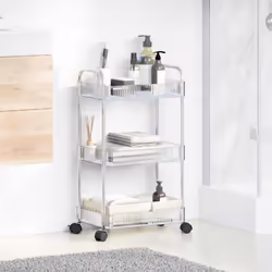 vidaXL Storage Trolley 3-Tier Transparent 37x28x68 cm Acrylic trolley