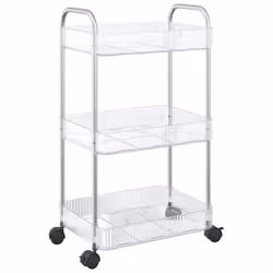 vidaXL Storage Trolley 3-Tier Transparent 37x28x68 cm Acrylic trolley - Additional view 5