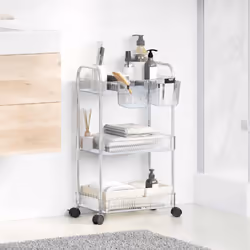 vidaXL Storage Trolley 3-Tier Transparent 37x28x68 cm Acrylic trolley - Additional view 2