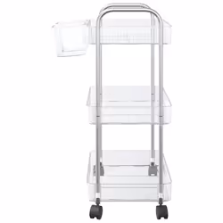 vidaXL Storage Trolley 3-Tier Transparent 37x28x68 cm Acrylic trolley - Additional view 4
