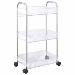 vidaXL Storage Trolley 3-Tier Transparent 37x28x68 cm Acrylic trolley - Additional view 5