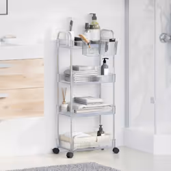 vidaXL Storage Trolley 4-Tier Transparent 37x28x95 cm Acrylic trolley - Additional view 2