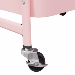vidaXL Storage Trolley Service Trolley 3-Tier Utility Cart Storage Rack Steel - pink - Additional view 7
