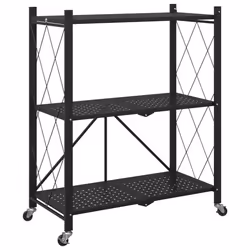 vidaXL Storage Shelf on Wheels Black 71x34x88 cm Steel kitchen shelf