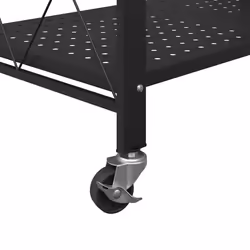 vidaXL Storage Shelf on Wheels Black 71x34x88 cm Steel kitchen shelf - Additional view 9
