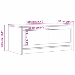 vidaXL Coffee Table with LED Lights Hallway Accent Side Table Engineered Wood - white