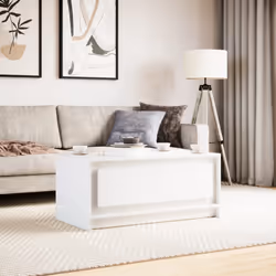 vidaXL Coffee Table with LED Lights Hallway Accent Side Table Engineered Wood - white - Additional view 4