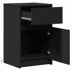 vidaXL Bedside Cabinet with LED Lights Nightstand Engineered Wood - black, 1 pcs - Additional view 8