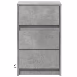 vidaXL Bedside Cabinet with LED Lights Bed Side Table Engineered Wood - concrete grey - Additional view 5