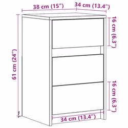 vidaXL Bedside Cabinet with LED Lights Bed Side Table Engineered Wood - grey sonoma - Additional view 3