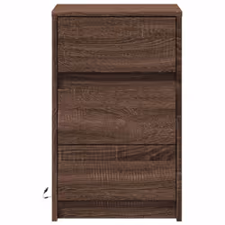 vidaXL Bedside Cabinet with LED Lights Bed Side Table Engineered Wood - brown oak - Additional view 5