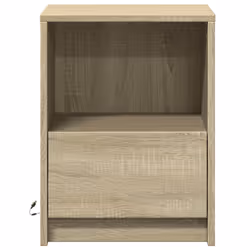 vidaXL Bedside Cabinet with LED Lights Bed Table Engineered Wood - sonoma oak, 2 pcs - Additional view 5