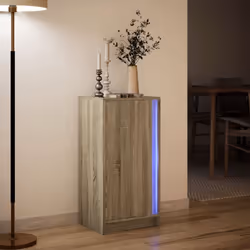 vidaXL Sideboard with LED Side Cabinet Highboard Cupboard Engineered Wood - sonoma oak - Additional view 4