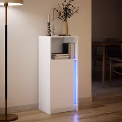vidaXL Sideboard with LED Side Cabinet Highboard Engineered Wood - white, 42.5 x 34 x 100 cm - Additional view 4