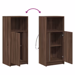 vidaXL Sideboard with LED Side Cabinet Highboard Engineered Wood - brown oak, 42.5 x 34 x 100 cm - Additional view 9