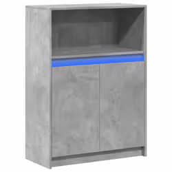 vidaXL Sideboard with LED Cupboard Side Cabinet Highboard Engineered Wood - concrete grey, 72 x 34 x 100 cm - Additional view 2