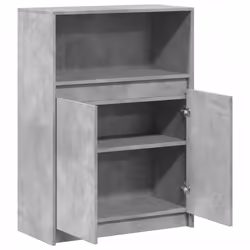 vidaXL Sideboard with LED Cupboard Side Cabinet Highboard Engineered Wood - concrete grey, 72 x 34 x 100 cm - Additional view 6