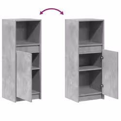 vidaXL Sideboard with LED Cupboard Side Cabinet Highboard Engineered Wood - concrete grey, 38 x 34 x 100 cm - Additional view 8