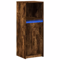 vidaXL Sideboard with LED Cupboard Side Cabinet Highboard Engineered Wood - smoked oak, 38 x 34 x 100 cm - Additional view 2