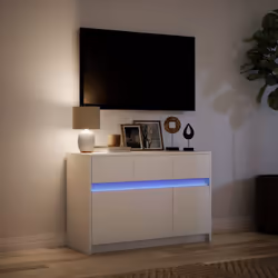 vidaXL TV Cabinet with LED TV Stand Media Unit TV Unit Engineered Wood - white - Additional view 4