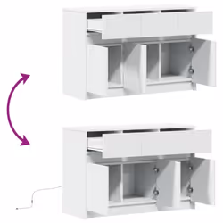 vidaXL TV Cabinet with LED TV Stand Media Unit TV Unit Engineered Wood - white - Additional view 8