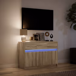 vidaXL TV Cabinet with LED TV Stand Media Unit TV Unit Engineered Wood - sonoma oak - Additional view 4
