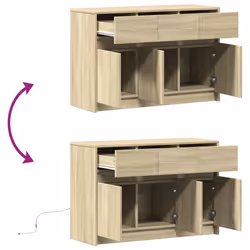 vidaXL TV Cabinet with LED TV Stand Media Unit TV Unit Engineered Wood - sonoma oak - Additional view 8