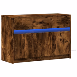 vidaXL TV Cabinet with LED TV Stand Media Unit TV Unit Engineered Wood - smoked oak - Additional view 2