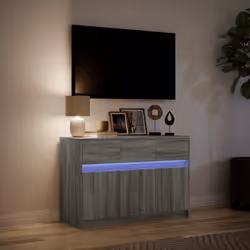 vidaXL TV Cabinet with LED TV Stand Media Unit TV Unit Engineered Wood - grey sonoma - Additional view 4