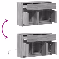 vidaXL TV Cabinet with LED TV Stand Media Unit TV Unit Engineered Wood - grey sonoma - Additional view 8