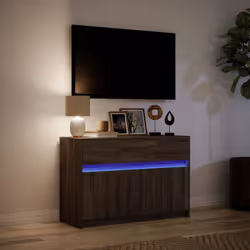 vidaXL TV Cabinet with LED TV Stand Media Unit TV Unit Engineered Wood - brown oak - Additional view 4
