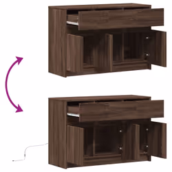 vidaXL TV Cabinet with LED TV Stand Media Unit TV Unit Engineered Wood - brown oak - Additional view 8