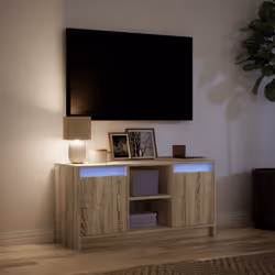 vidaXL TV Cabinet with LED TV Stand TV Unit Media Cabinet Engineered Wood - sonoma oak, 100 x 34 x 50 cm - Additional view 4
