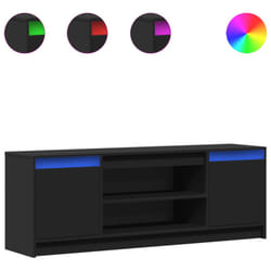 vidaXL TV Cabinet with LED TV Stand TV Unit Media Cabinet Engineered Wood - black, 139.5 x 34 x 50 cm