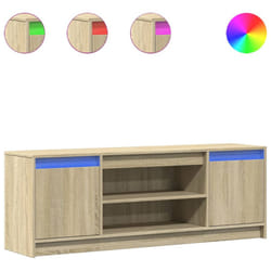 vidaXL TV Cabinet with LED TV Stand TV Unit Media Cabinet Engineered Wood - sonoma oak, 139.5 x 34 x 50 cm