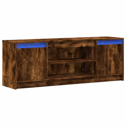 vidaXL TV Cabinet with LED TV Stand TV Unit Media Cabinet Engineered Wood - smoked oak, 139.5 x 34 x 50 cm - Additional view 2