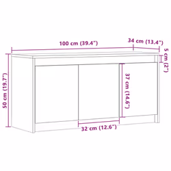 vidaXL TV Cabinet with LED TV Stand Media Unit TV Unit White Engineered Wood - Additional view 3