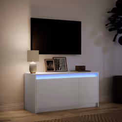 vidaXL TV Cabinet with LED TV Stand Media Unit TV Unit White Engineered Wood - Additional view 4