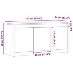 vidaXL TV Cabinet with LED TV Stand Media TV Unit Sonoma Oak Engineered Wood - Additional view 3