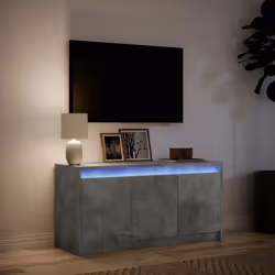 vidaXL TV Cabinet with LED TV Stand TV Unit Concrete Grey Engineered Wood - Additional view 4