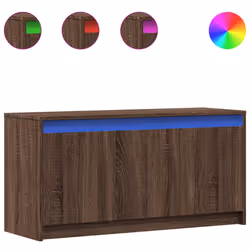 vidaXL TV Cabinet with LED TV Stand Media TV Unit Brown Oak Engineered Wood