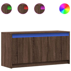 vidaXL TV Cabinet with LED TV Stand Media TV Unit Brown Oak Engineered Wood