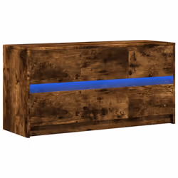 vidaXL TV Cabinet with LED TV Stand TV Unit Media Unit Engineered Wood - smoked oak, 100 x 34 x 50 cm - Additional view 2