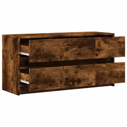 vidaXL TV Cabinet with LED TV Stand TV Unit Media Unit Engineered Wood - smoked oak, 100 x 34 x 50 cm - Additional view 8