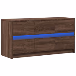 vidaXL TV Cabinet with LED TV Stand TV Unit Media Unit Engineered Wood - brown oak, 100 x 34 x 50 cm - Additional view 2