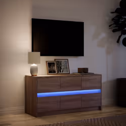 vidaXL TV Cabinet with LED TV Stand TV Unit Media Unit Engineered Wood - brown oak, 100 x 34 x 50 cm - Additional view 4