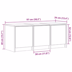 vidaXL TV Cabinet with LED TV Stand TV Unit Engineered Wood - sonoma oak, 97x 34 x 40 cm - Additional view 3