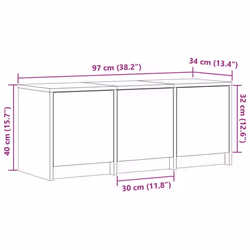 vidaXL TV Cabinet with LED TV Stand TV Unit Engineered Wood - smoked oak, 97x 34 x 40 cm - Additional view 3
