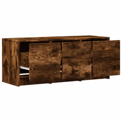 vidaXL TV Cabinet with LED TV Stand TV Unit Engineered Wood - smoked oak, 97x 34 x 40 cm - Additional view 8