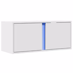 vidaXL TV Wall Cabinet with LED Lights TV Unit Wall Mounted Cabinet White - Additional view 2